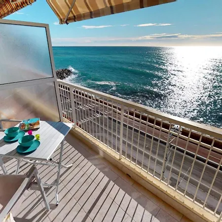 Climatise Avec Terrasse Face Mer, Wifi Inclus - Fr-1-196-346 * Ментона